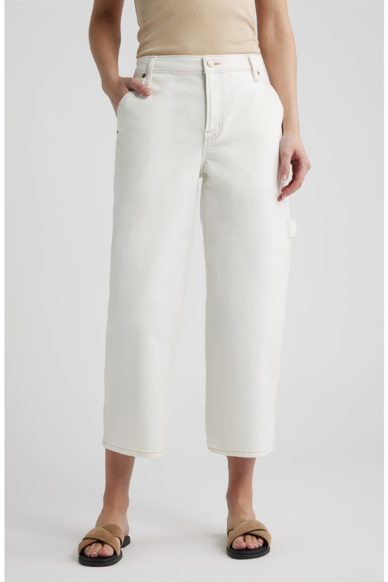 Relaxed Crop Carpenter Jeans, Main, color, IVORY