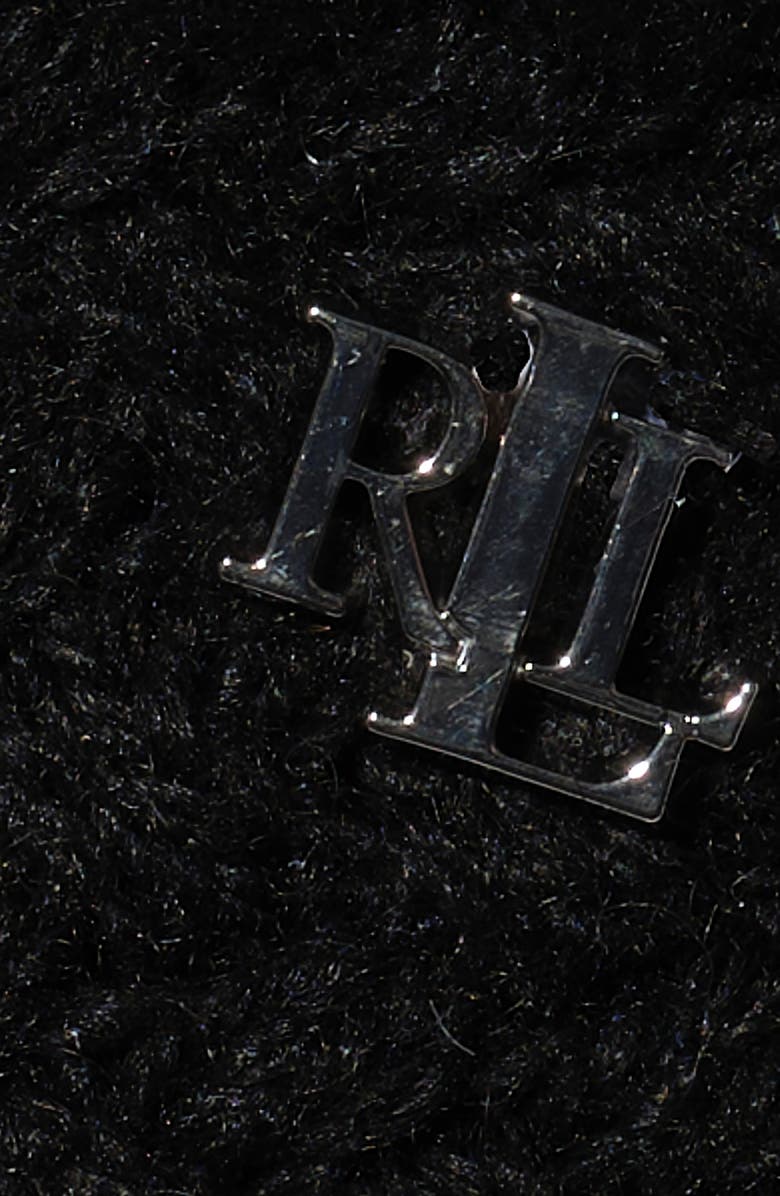 Lauren Ralph Lauren Basket Knit Beret, Alternate, color, Black