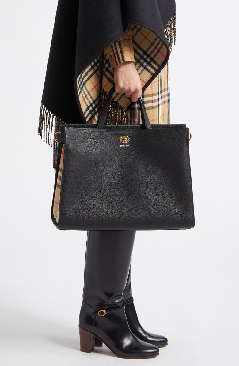 Burberry Medium Cotsworld Tote, Alternate, color, Black
