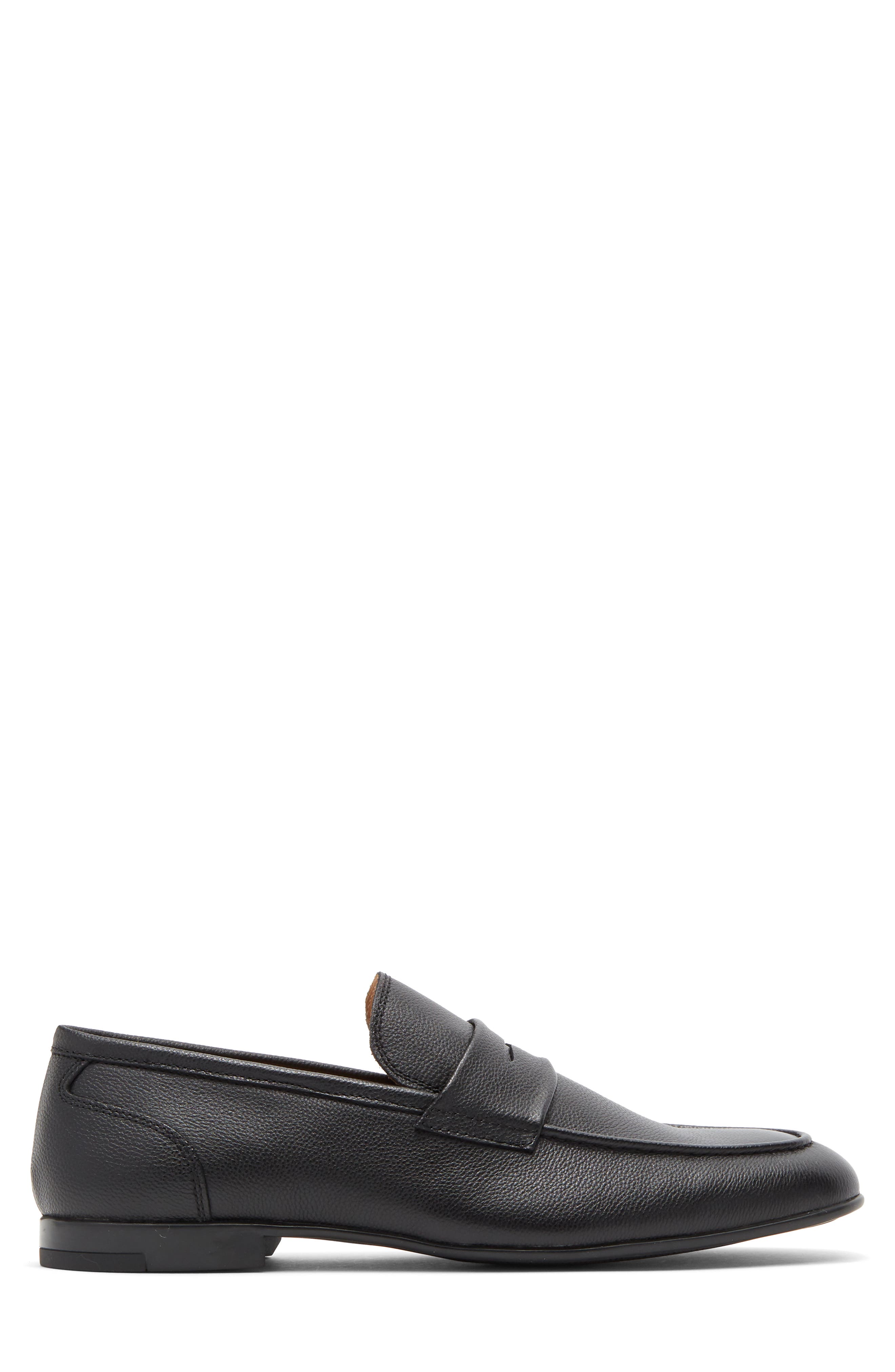 VITTORIO RUSSO Millar Penny Loafer, Alternate, color, Black Grain