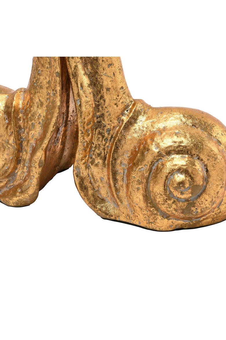 Decorative Distressed Cast Metal Snail Bookends, Gold, Alternate, color, Gold