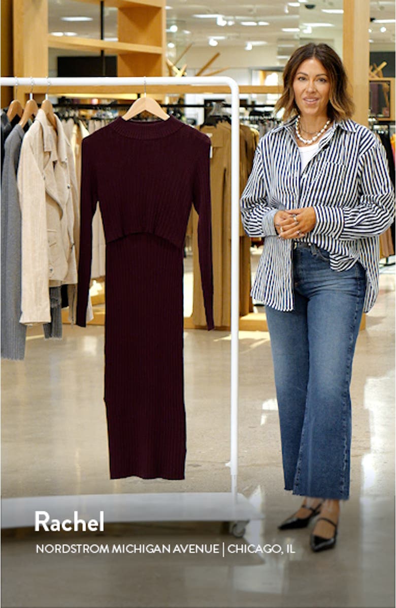 Nella Long Sleeve Rib Maternity Dress, sales video thumbnail