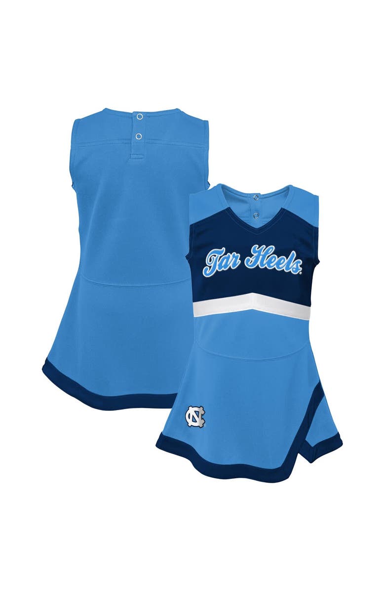 Outerstuff Girls Youth Carolina Blue North Carolina Tar Heels Cheer Captain Jumper Dress, Alternate, color, 