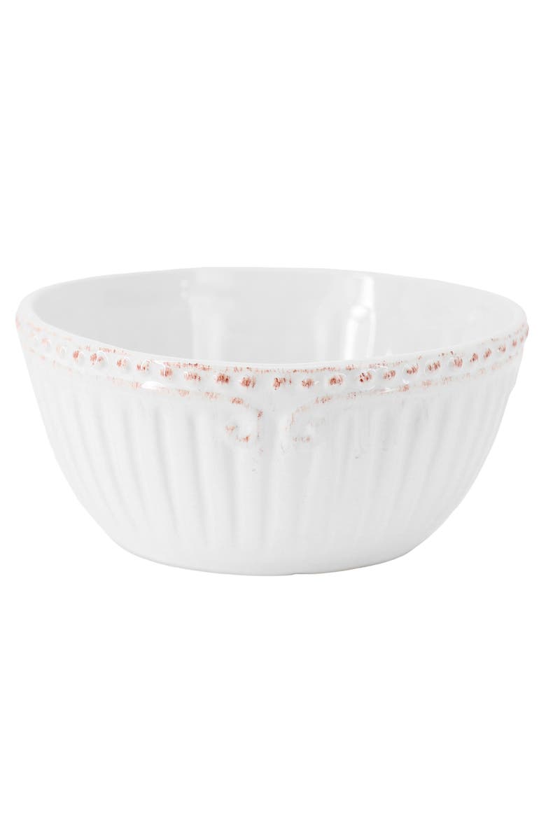 6pc 6 Inch Stoneware Embossed Cereal Bowl Set White, Alternate, color, White