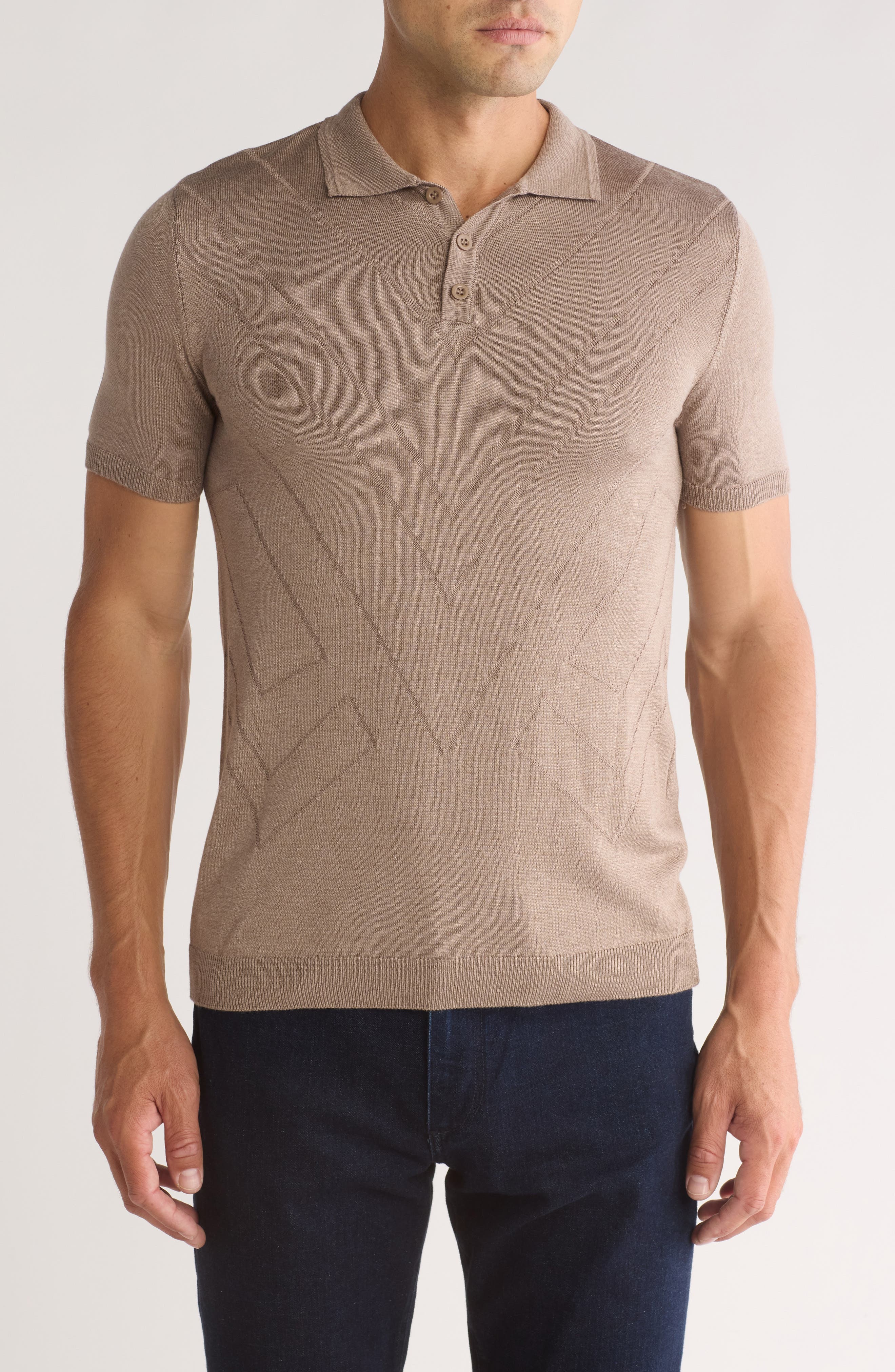Textured Sweater Knit Polo