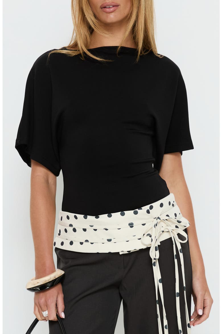 Arazia Contrast Hem Top, Main, color, BLACK