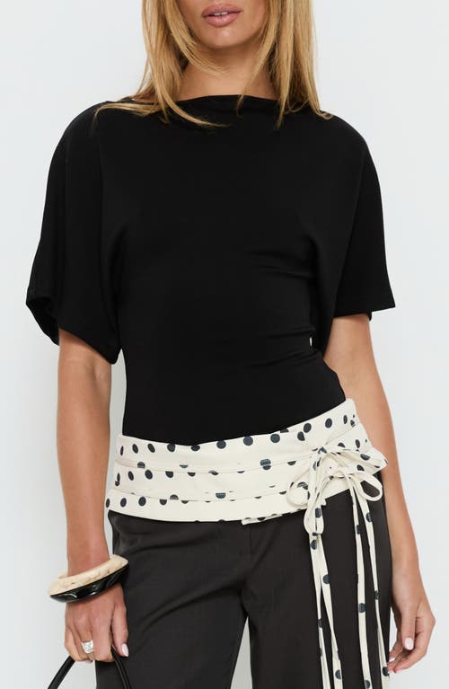 Princess Polly Arazia Cinched Short Sleeve Top in Black at Nordstrom, Size 0