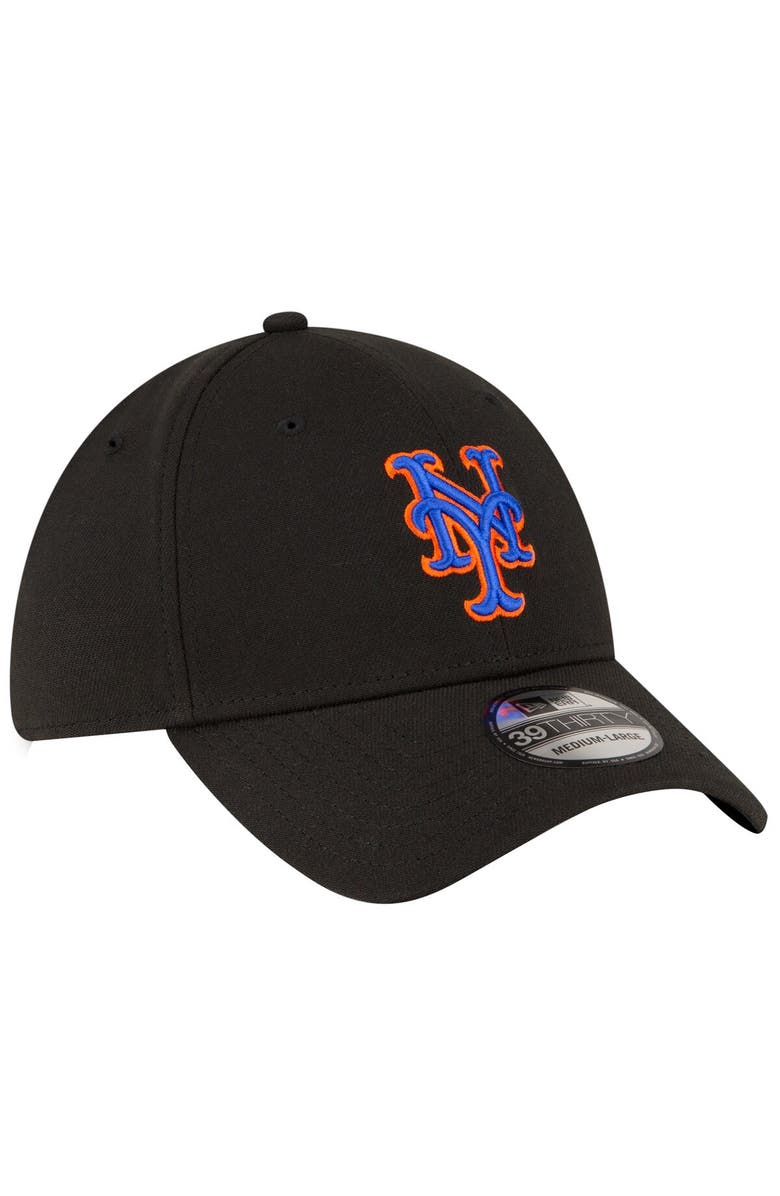 New Era Men's New Era Black New York Mets Alternate Team Classic 39THIRTY Flex Hat, Alternate, color,