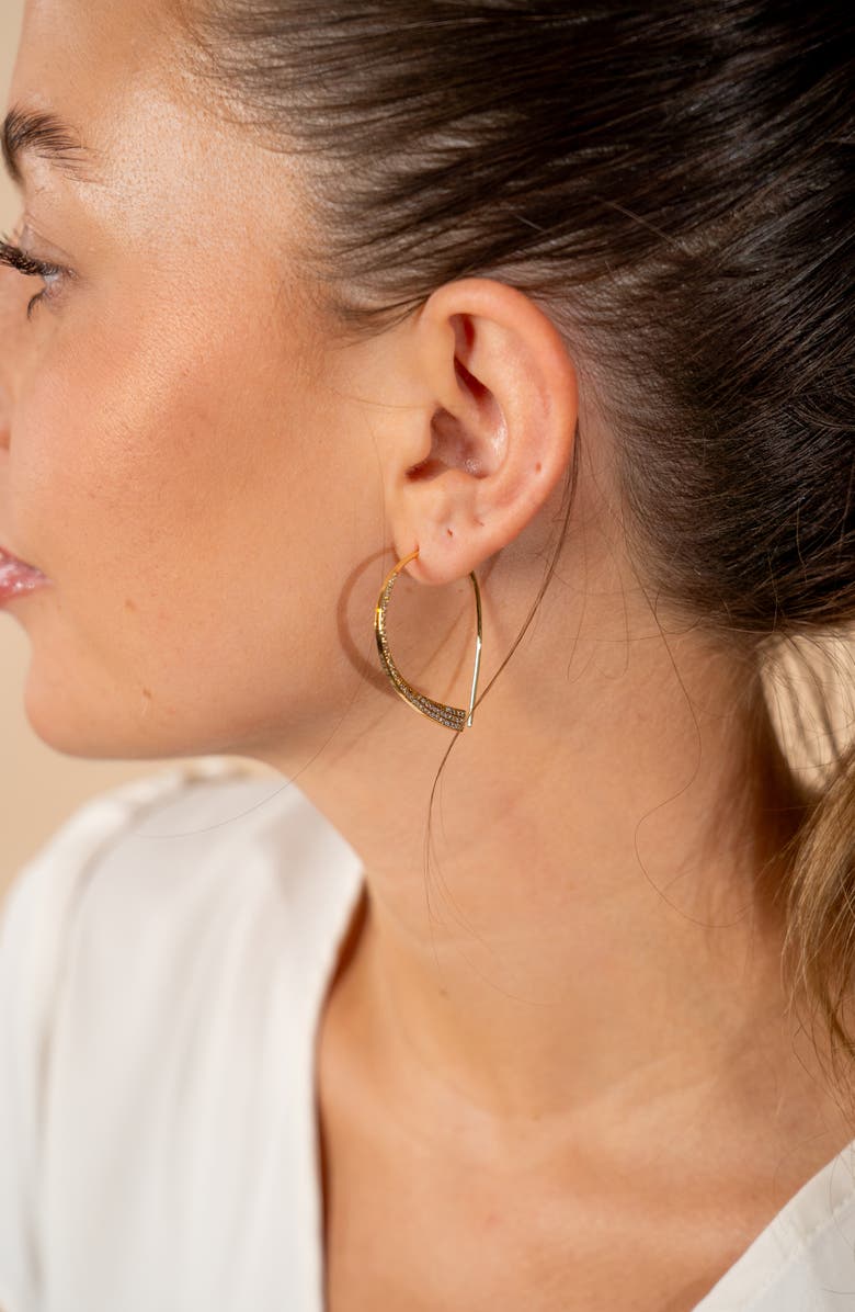 Sterling Forever Carlotta CZ Threader Earrings, Alternate, color, Gold