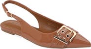BERNESS Buckle Slingback Pointed Toe Flat