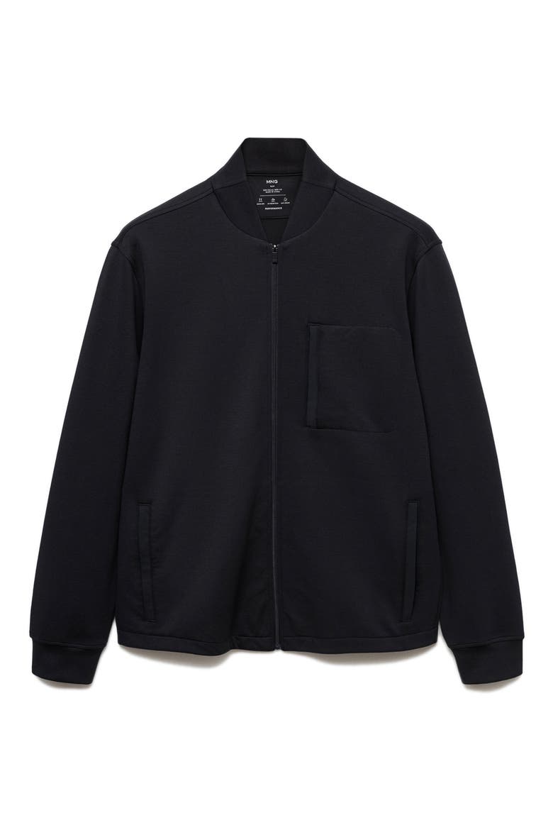 Sweatshirt Bomber Jacket, Alternate, color, DARK NAVY