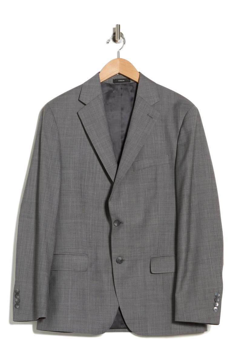 Two Button Notch Lapel Wool Suit Jacket, Alternate, color, GREY