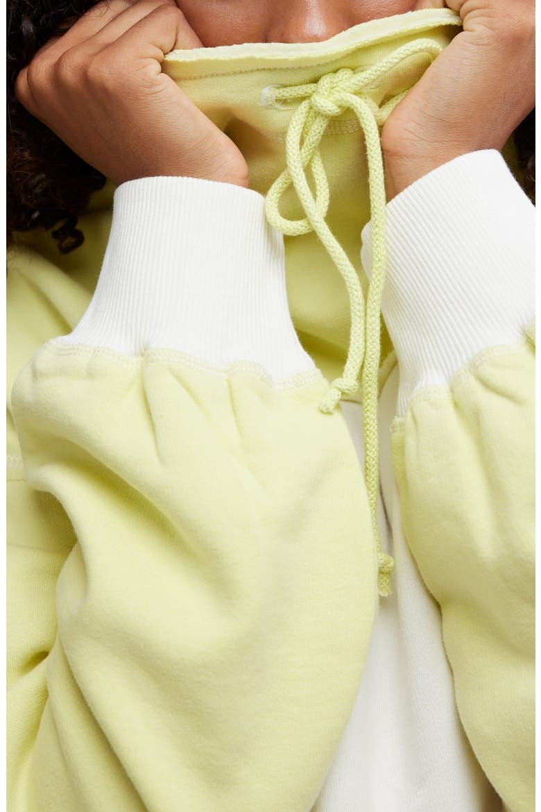 FP Movement Homestretch Colorblock Tie Neck Sweatshirt, Alternate, color, SOUR CITRUS COMBO