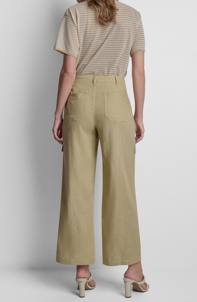 DKNY Linen Blend Cargo Pants, Alternate, color, Mojave Desert