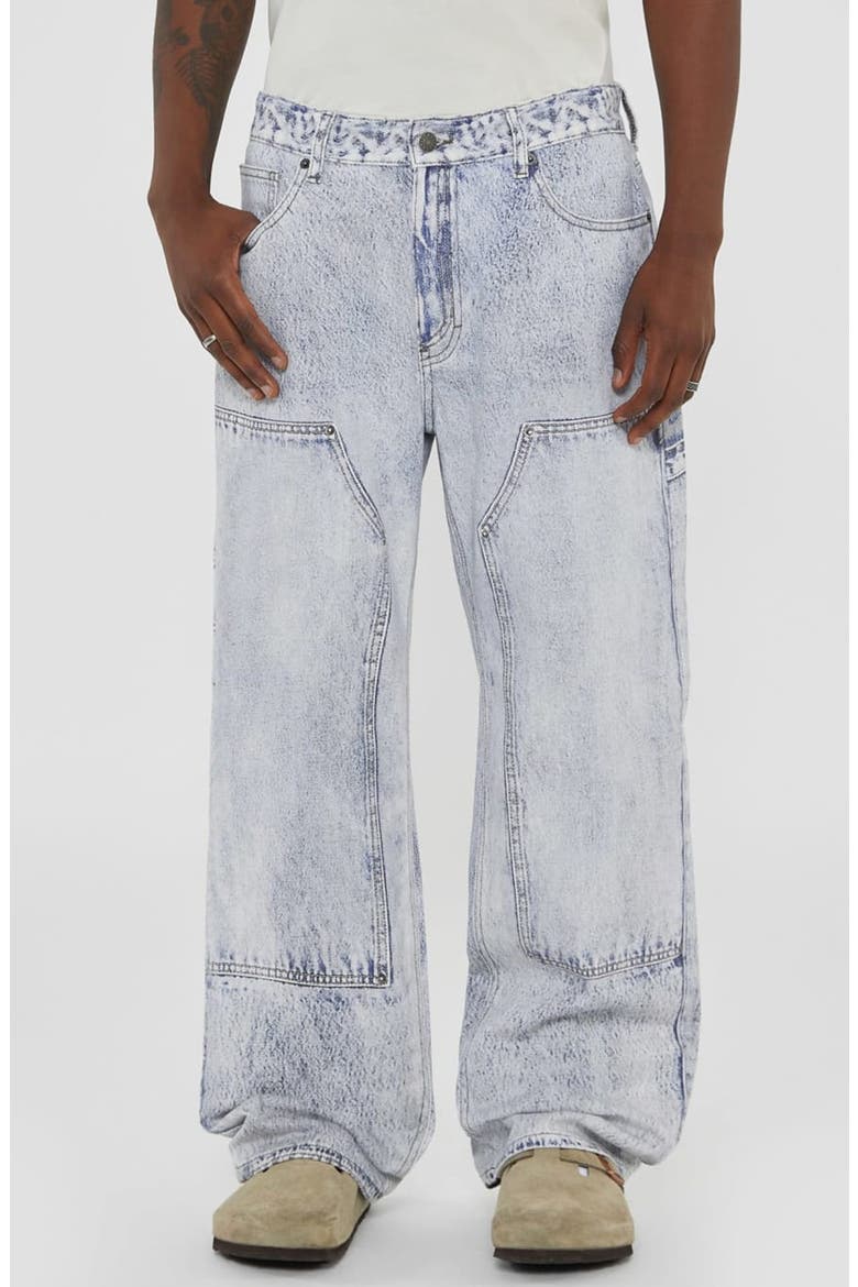 Go Photorealistic Baggy Faux Denim Pants, Main, color, BLUE