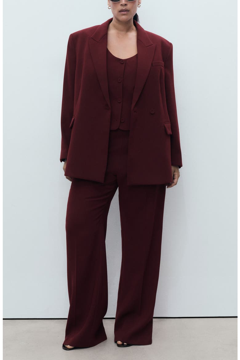 Iguana Double Breasted Blazer, Alternate, color, MAROON