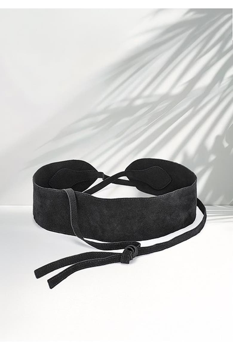 Women's Wide Suede Belt, Alternate, color, Black