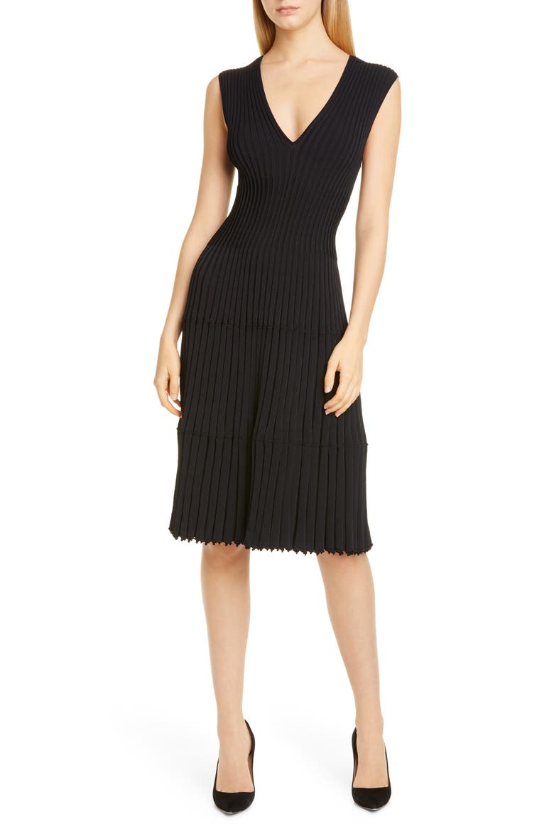 Riggs Rib Sweater Dress, Main, color, 000001 BLACK