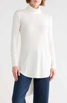 GO COUTURE Turtleneck High-Low Tunic Sweater