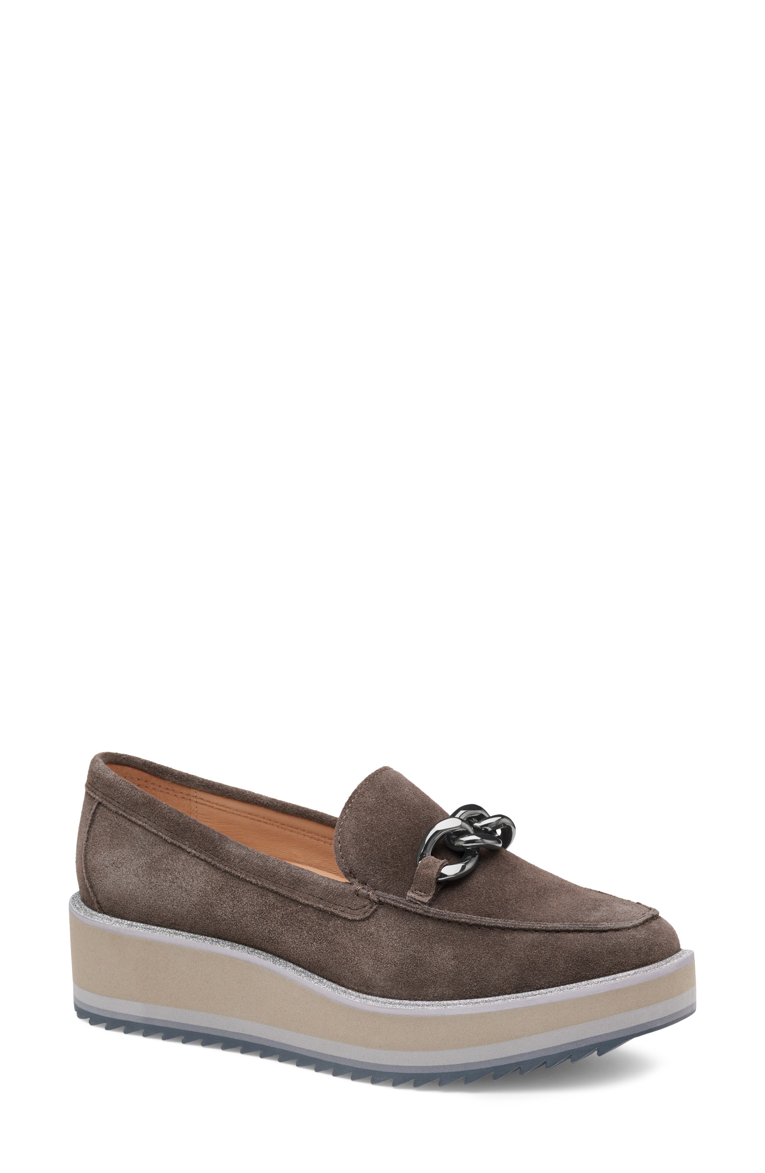 Johnston & Murphy Gracelyn Chain Platform Suede Loafer