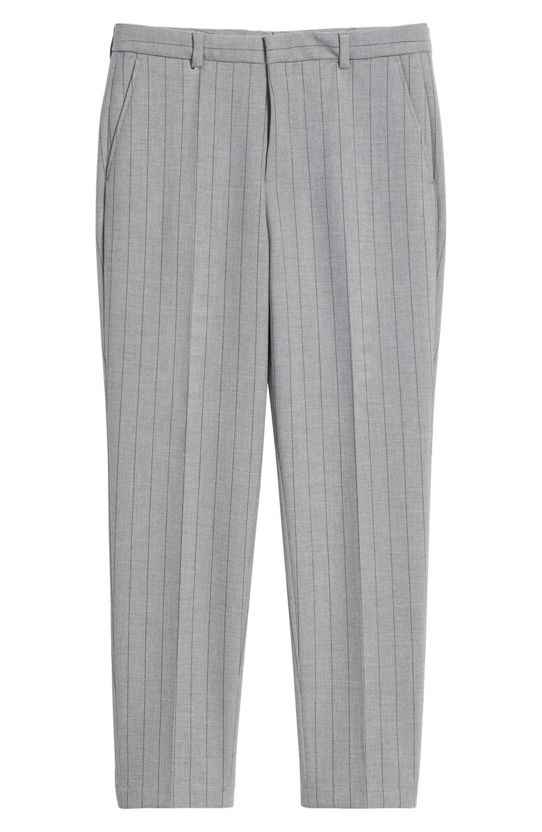 BOSS Perin Stripe Flat Front Stretch Dress Pants, Alternate, color, 