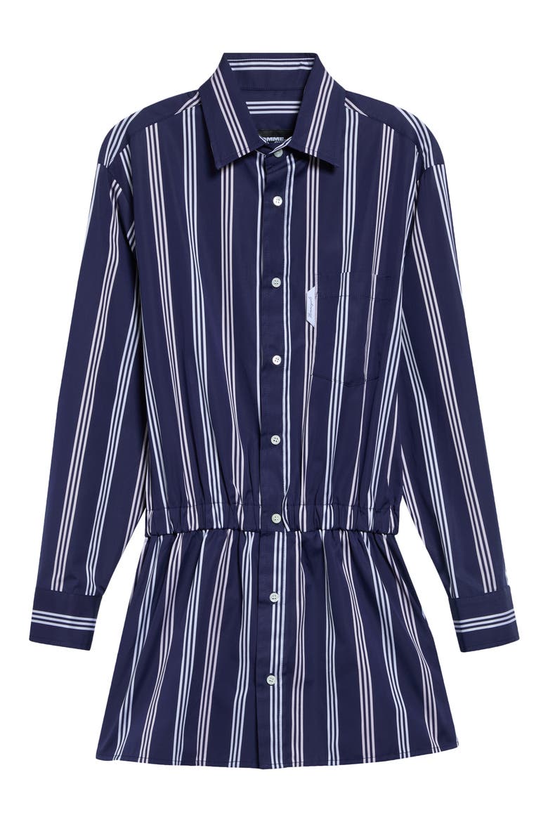 Stripe Long Sleeve Cotton Mini Shirtdress, Alternate, color, NAVY CANOPY