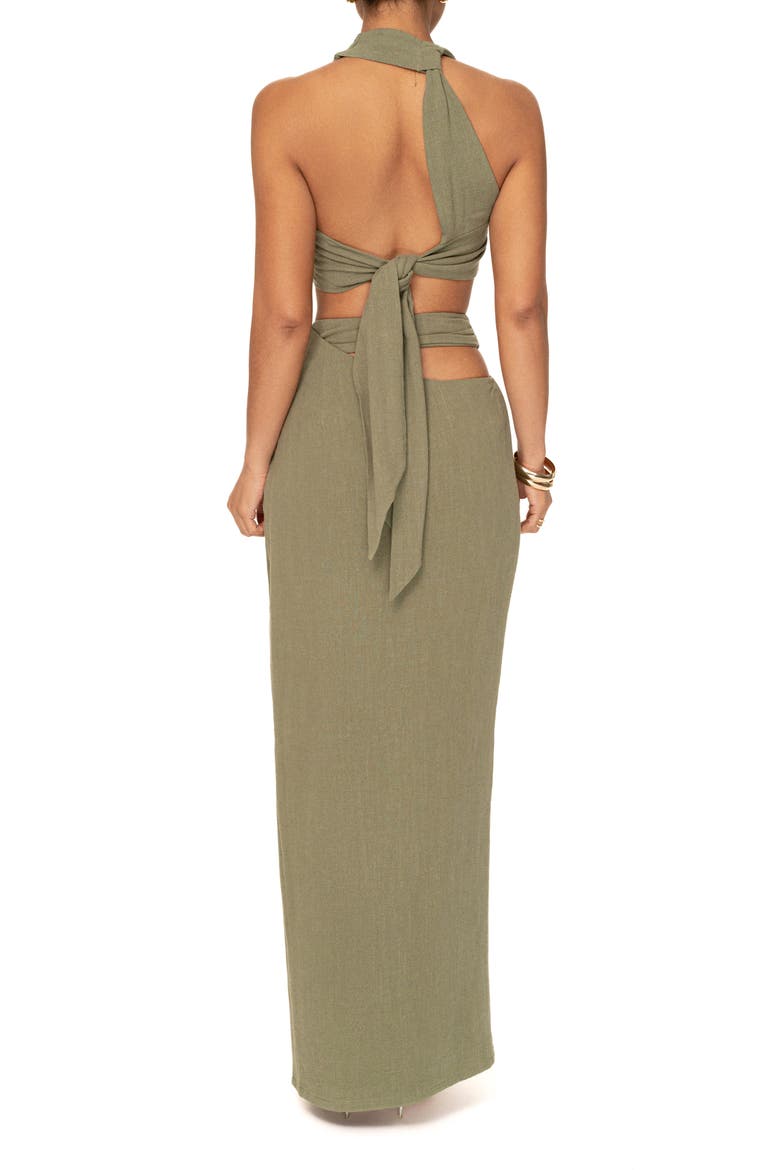New Age Crop Top & Skirt Set, Alternate, color, GREEN