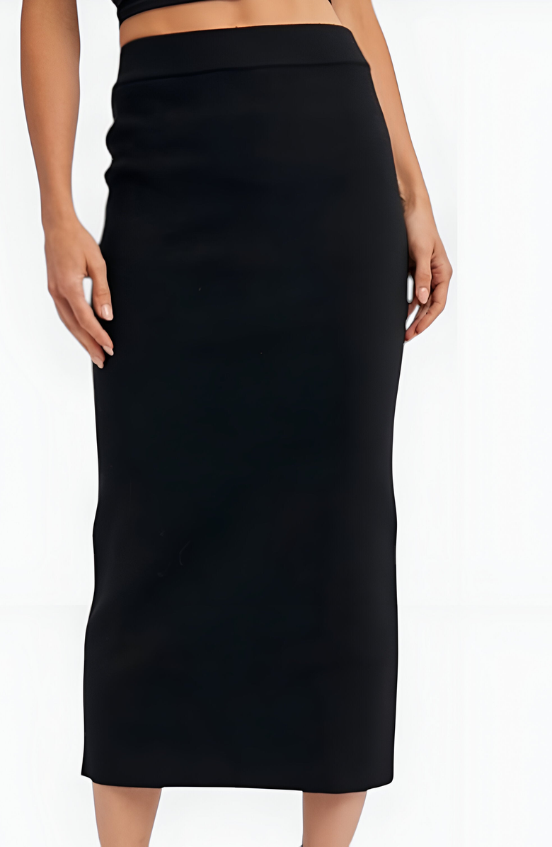 Modenaire Soft Stretch Knit Midi Skirt, Alternate, color, 