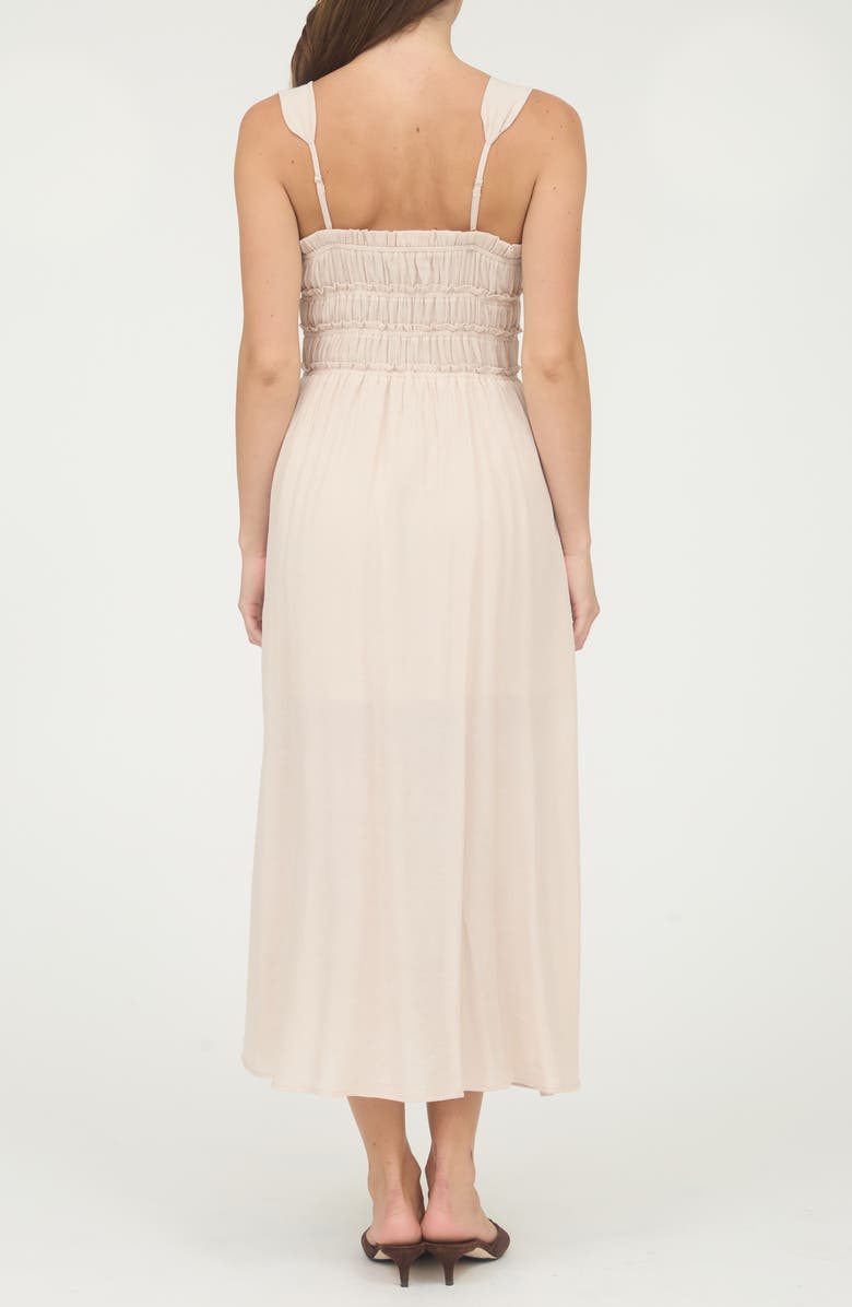 Blu Pepper Bow Embellished Fit & Flare Midi Dress, Alternate, color, Light Taupe