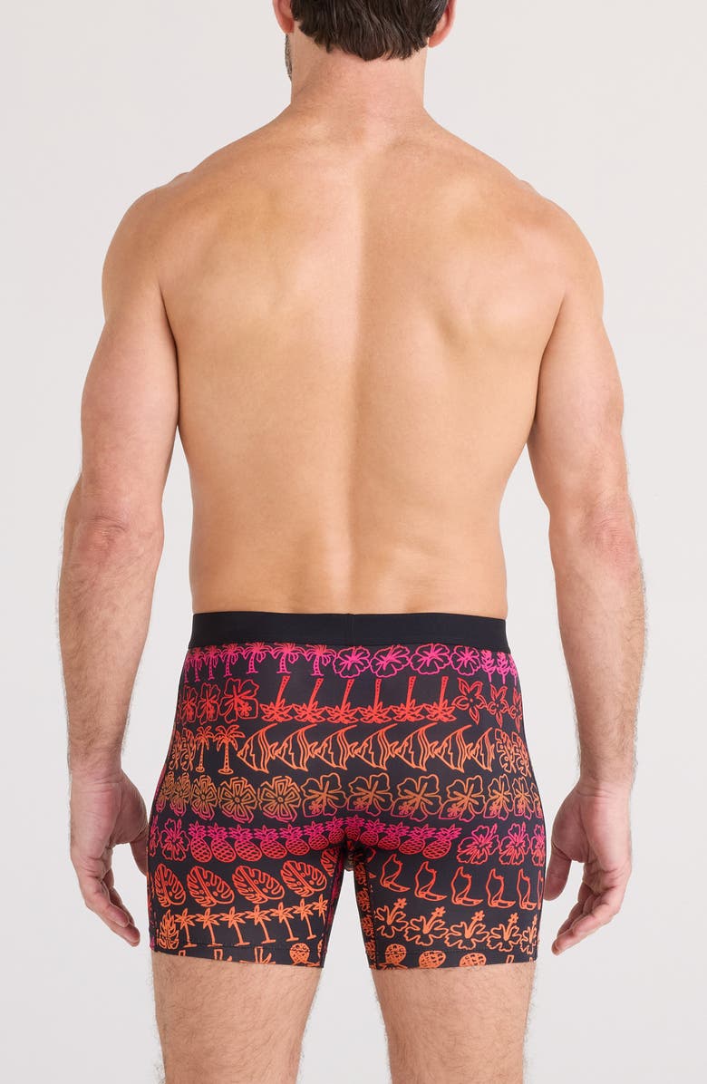 SAXX Daytripper Comfort Stretch Boxer Briefs, Alternate, color, Tropical Lineup-Black