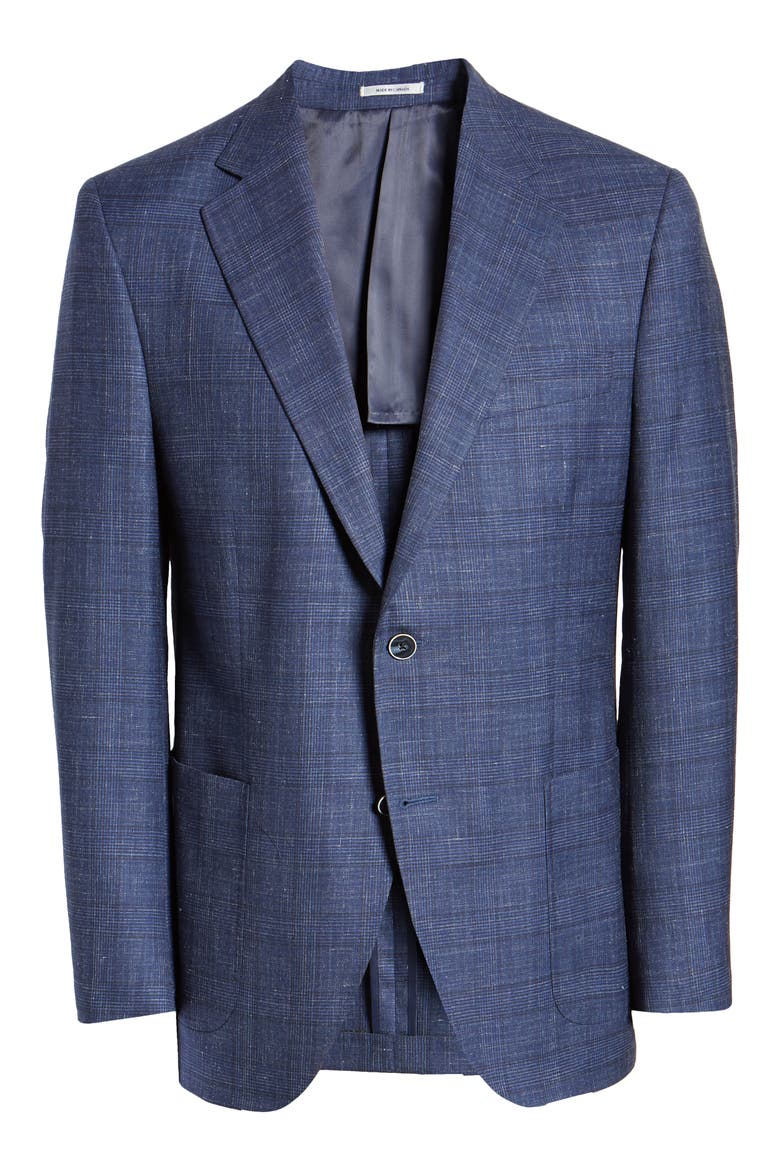 Classic Fit Plaid Wool Sport Coat, Alternate, color, NAVY