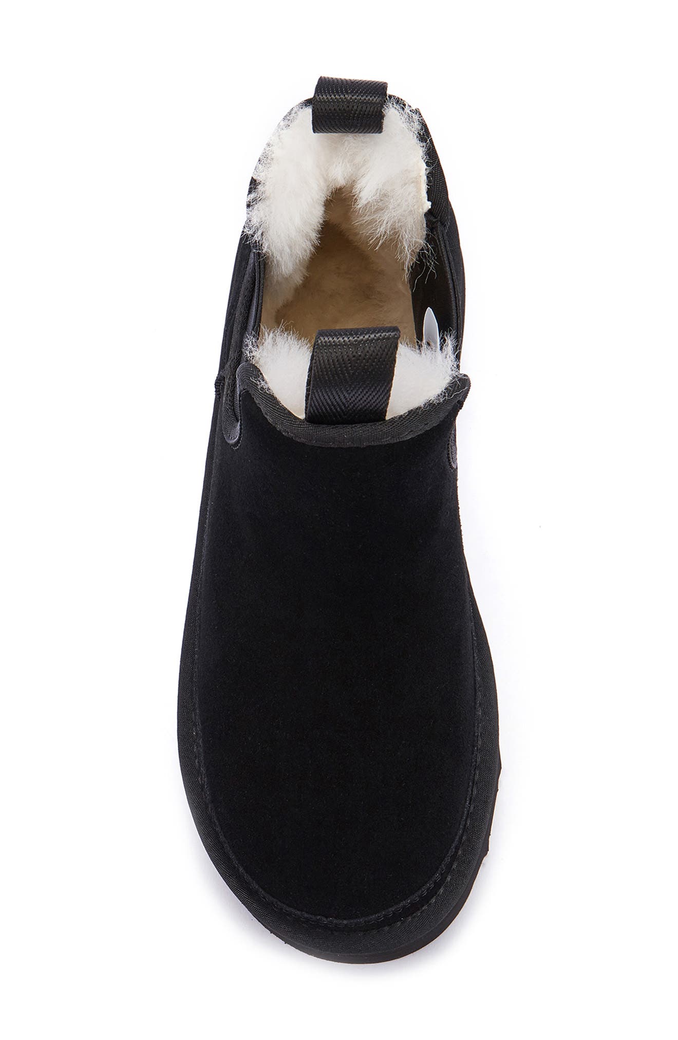 Genuine Shearling Platform Ankle Boot, Alternate, color, BLACK