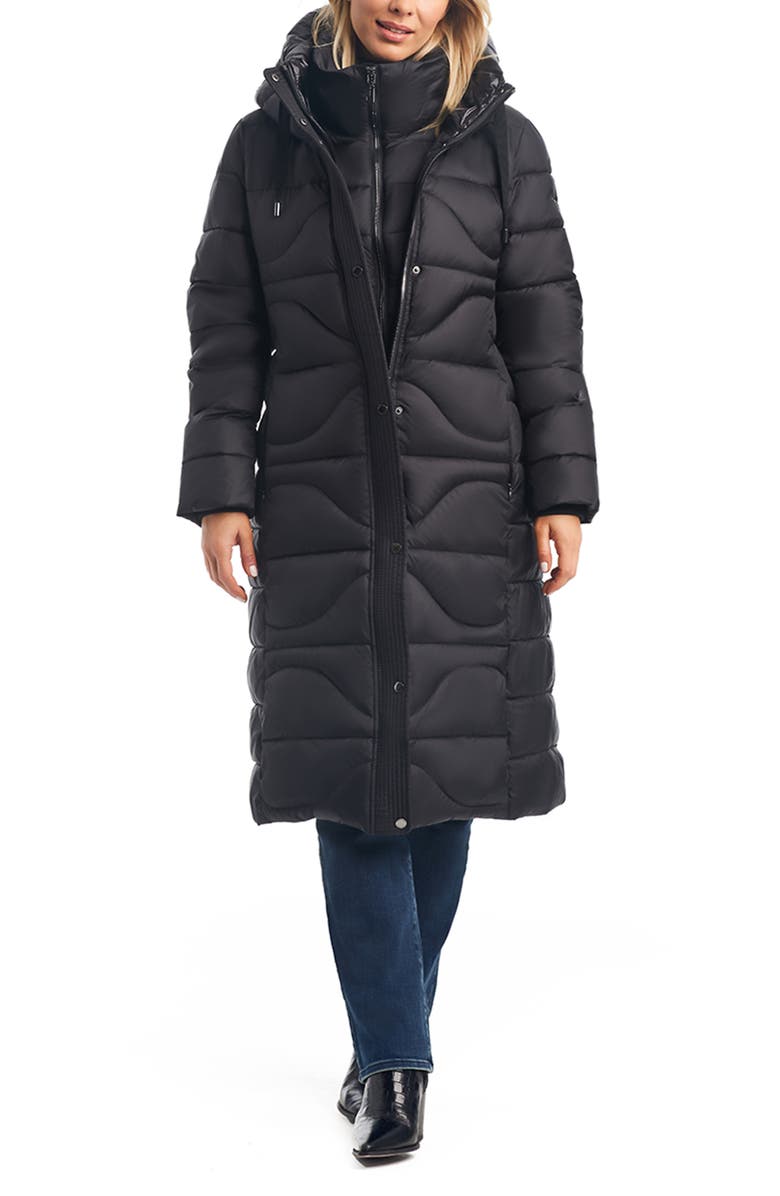 Vince Camuto Onion Quilted Recycled Nylon Longline Puffer Jacket, Alternate, color, 