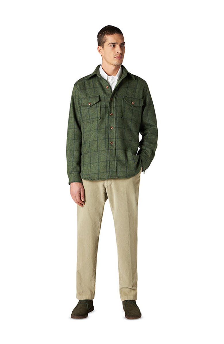 Fortela Classic Wool Check Overshirt, Alternate, color, Green