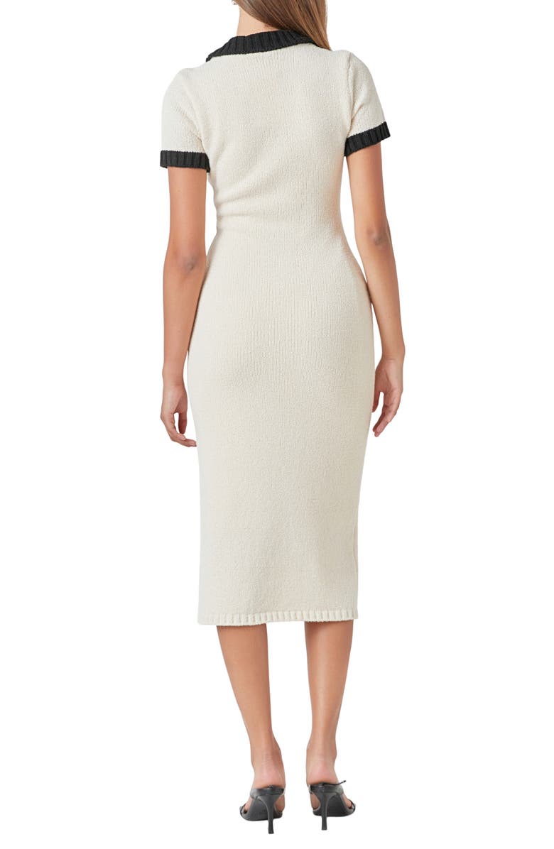 Endless Rose Contrast Trim Sweater Dress, Alternate, color, 