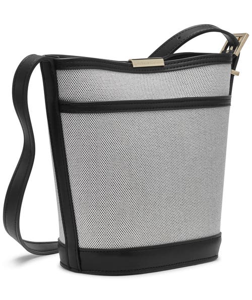 Shop Halston Jagger Medium Bucket Bag In Black/natural