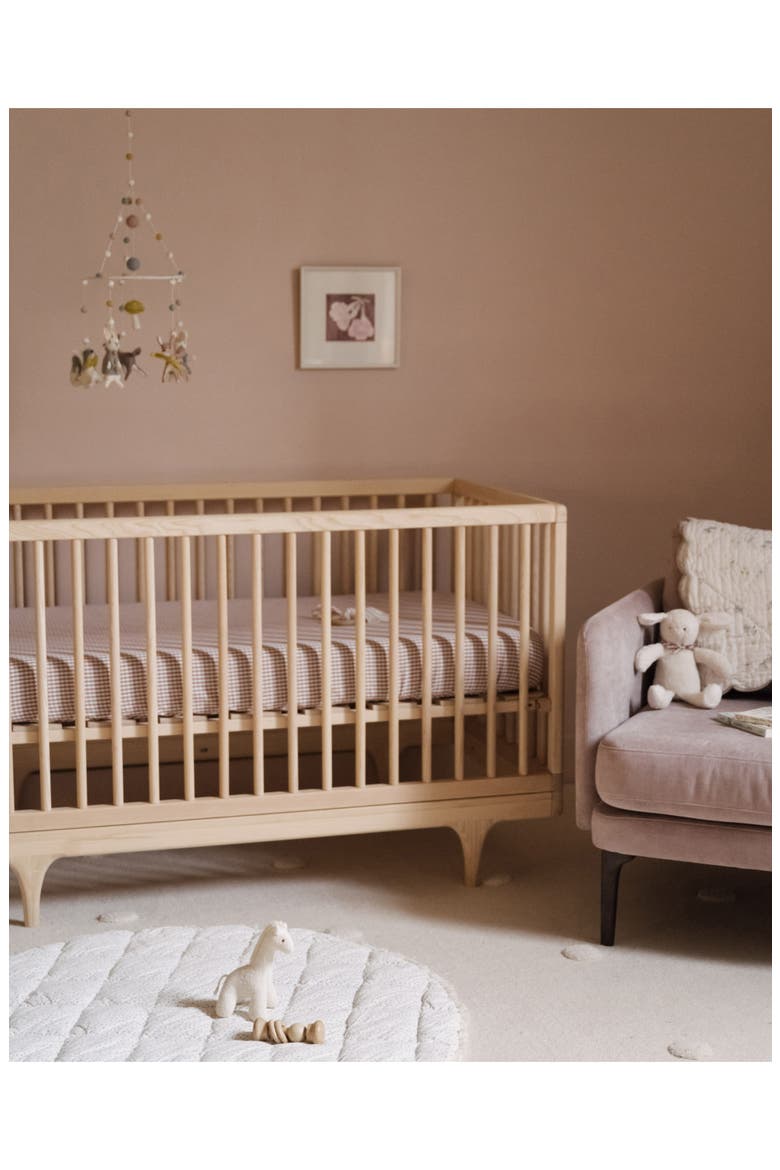 Gingham Crib Sheet, Alternate, color, THISTLE