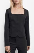 MANGO Tailored Crop Suit Blazer