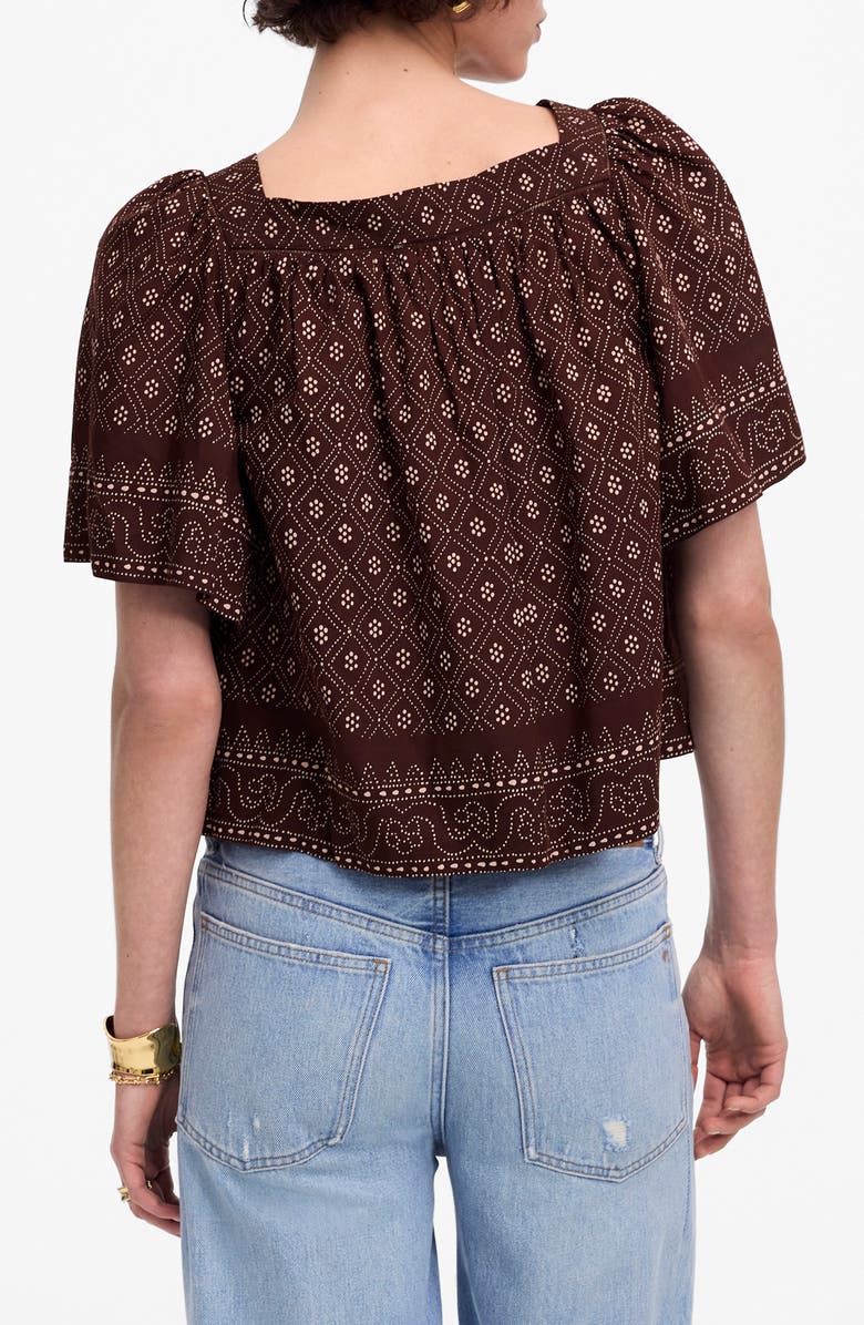 Madewell Flutter Sleeve Top, Alternate, color, Dusty Plum