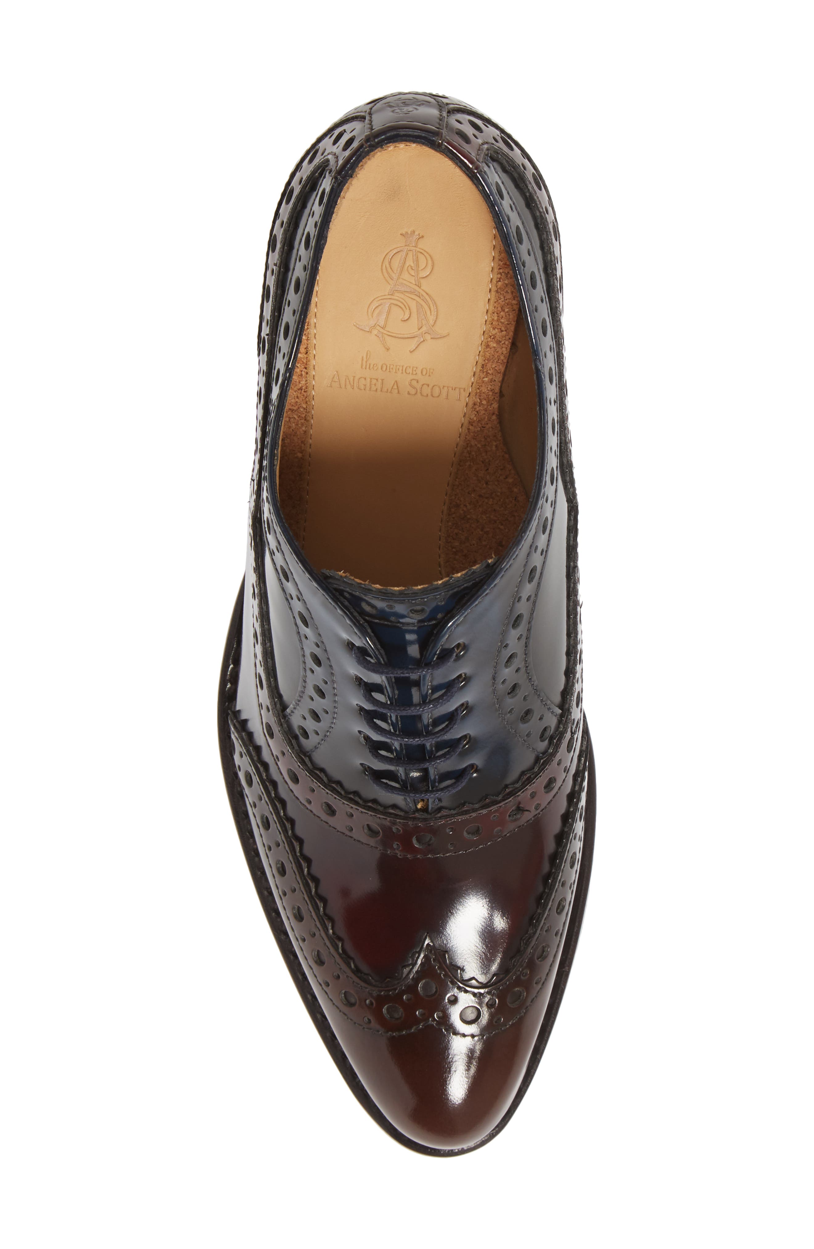 Mrs. Doubt Block Heel Oxford, Alternate, color, BURGUNDY/ NAVY/ BLACK