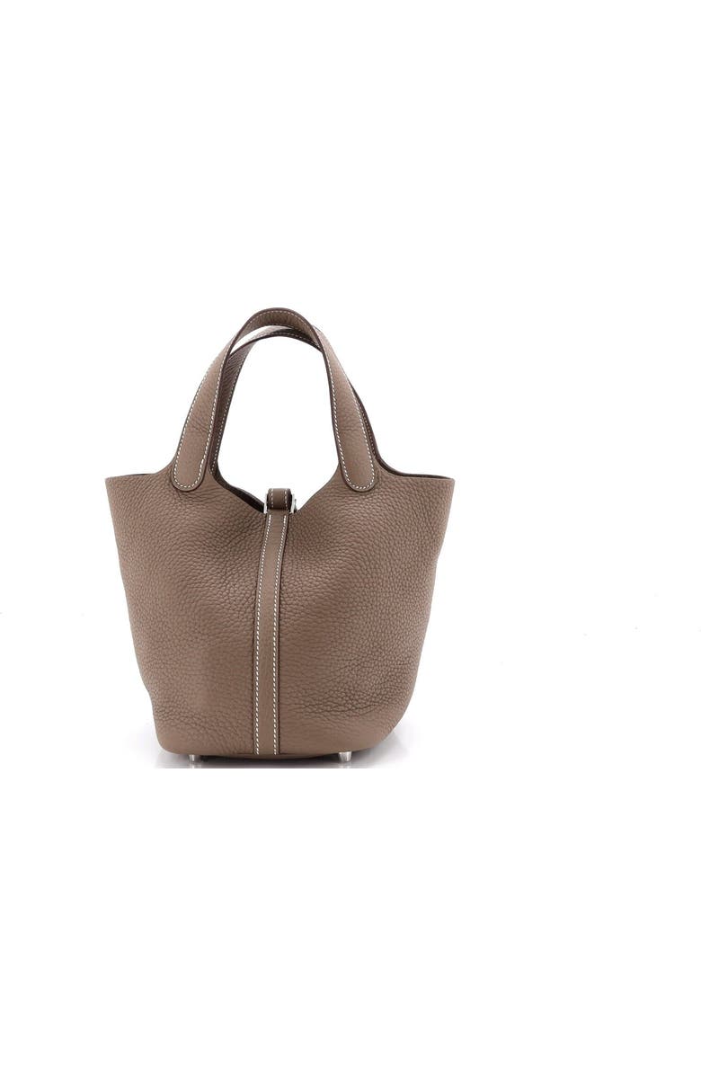 Pre-Owned Hermes Monochrome Picotin Lock Bag Clemence PM, Alternate, color, Etoupe