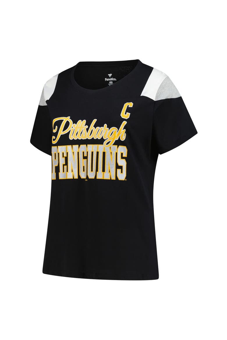 Women's Fanatics Sidney Crosby Black Pittsburgh Penguins Plus Size Name & Number Scoop Neck T-Shirt, Alternate, color, Black