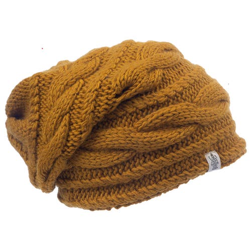 Nirvanna Designs Triple Braid Cable Slouch In Honey