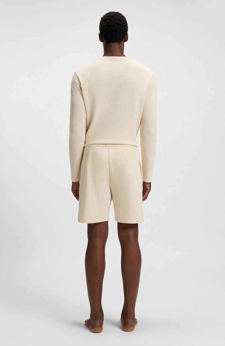 BOSS Waffle Knit Lounge Shorts, Alternate, color, Open White