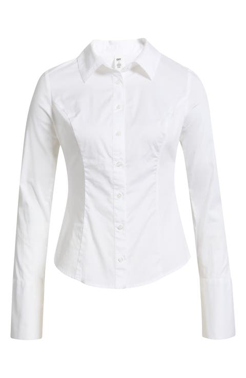 Slim Fit Stretch Cotton Button-Up Shirt