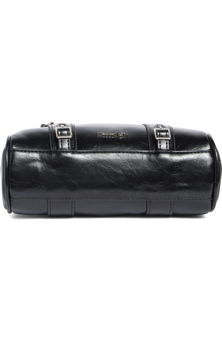 Madden Girl Kids' Crinkle Faux Leather Bowler Bag, Alternate, color, Black