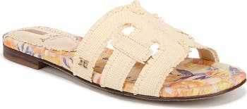 Sam Edelman Women's Bay Fray Slide Sandal – Iconic Double E Logo, Summer Essential
