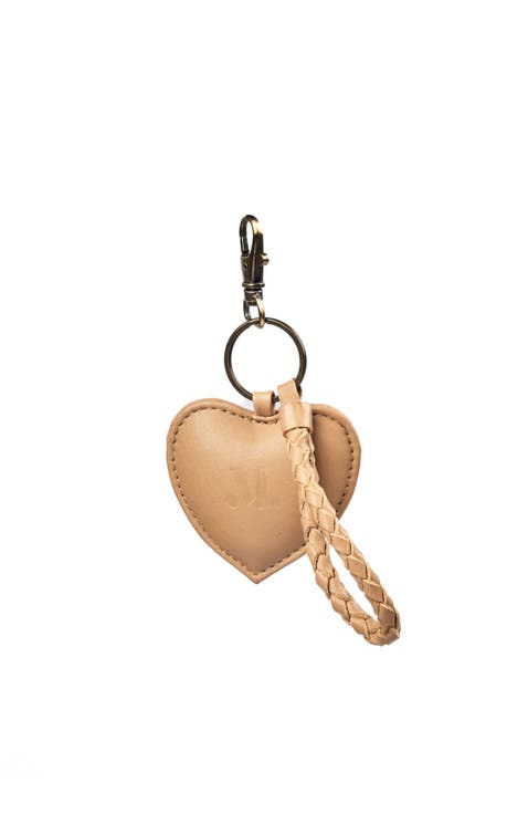 Leather Puffy Heart Keychain