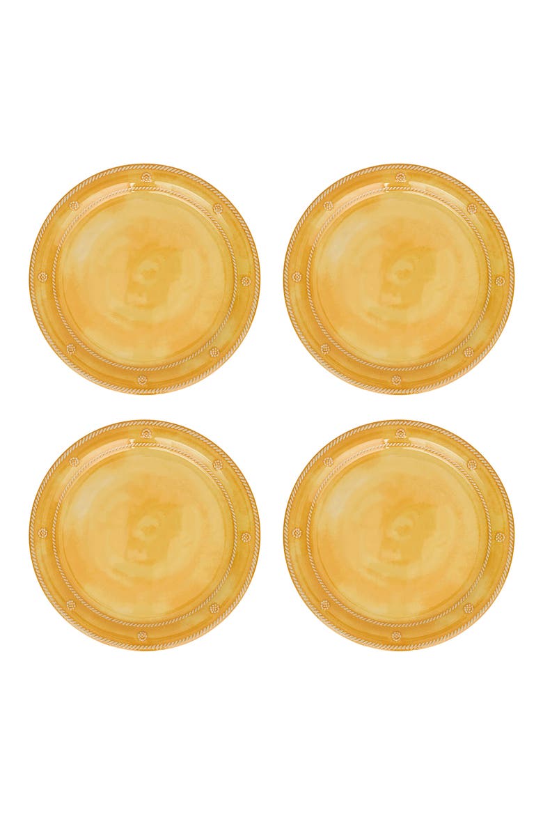 Berry & Thread Set of 4 Melamine Dinner Plates, Main, color, SUNSHINE