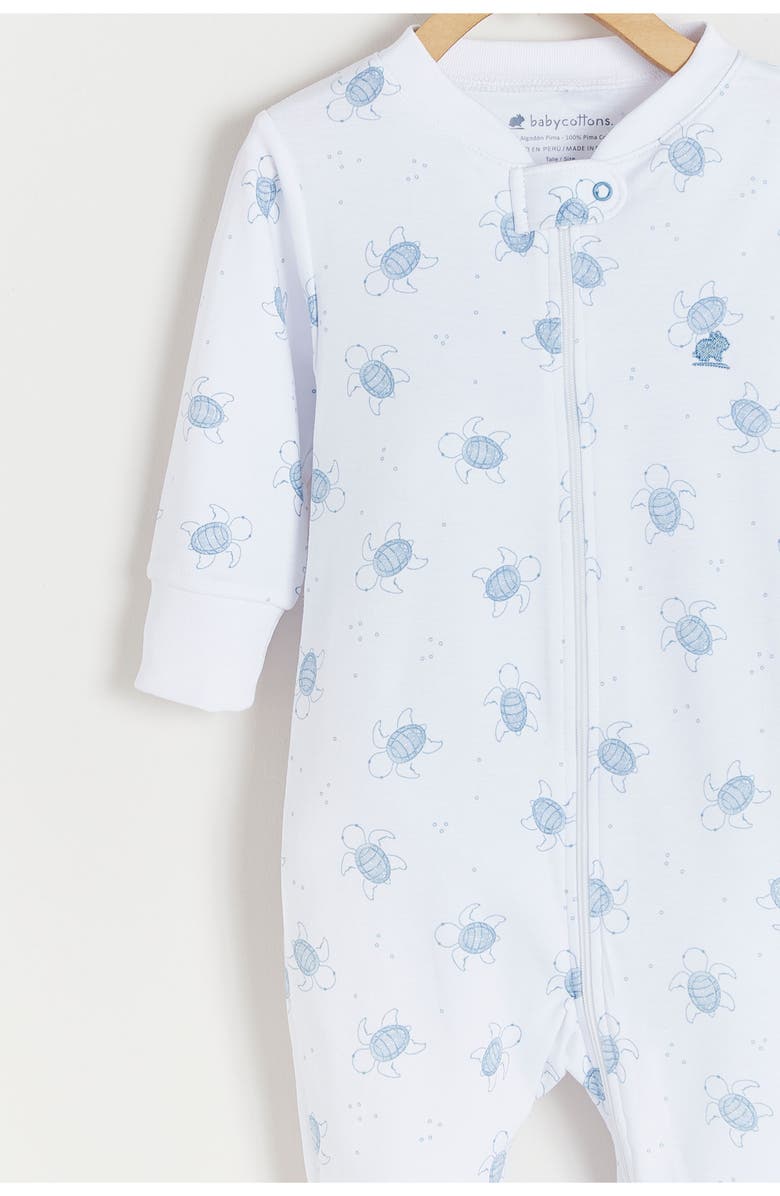 Babycottons Premium Peruvian Pima Cotton Turtles Zip Footed Pajama for Infant, Alternate, color, 